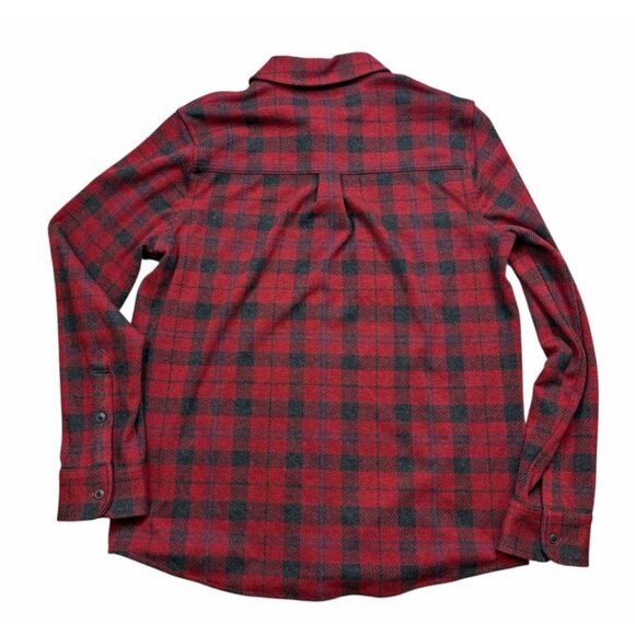 Faherty Women’s Medium Cherry Creek Red Paid Button Up Legend Sweater Shirt NEW - Picture 3 of 8